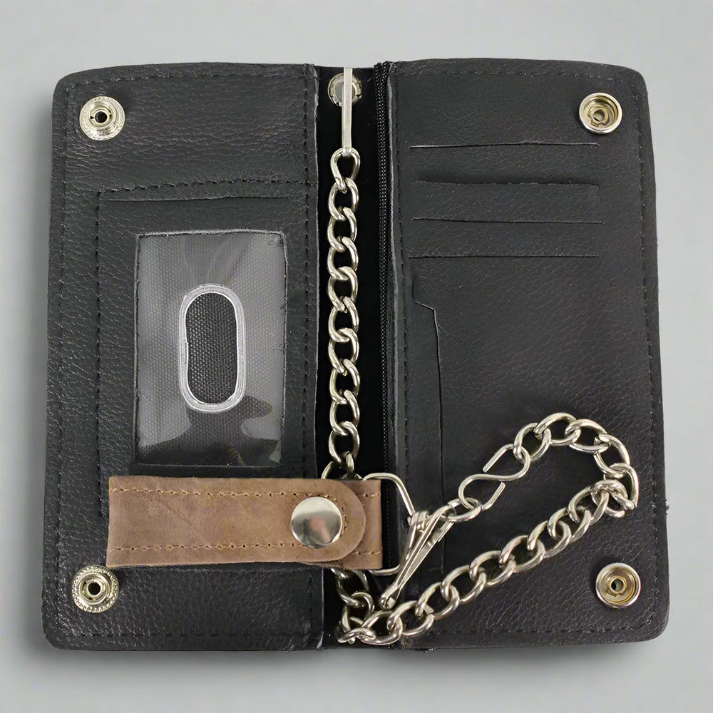 Cartera de cuero bifold cromada para hombre BOLEX-STOCK Canada 