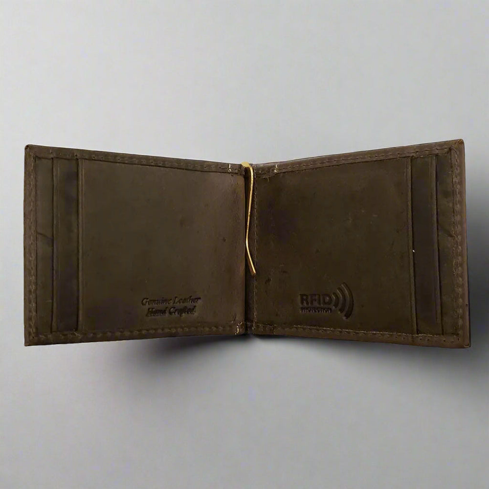 Cartera para hombre BOL con pinza para dinero de cuero envejecidoEX-STOCK Canada 