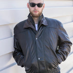 Chaqueta Bomber de Cuero para Hombre BOL con Doble CuelloEX-STOCK Canada 