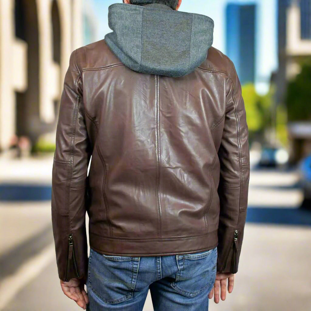 Chaqueta de cuero con capucha Eduardo para hombre de BOLEX-STOCK Canada 