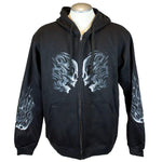 BOL Men's Head Butt Skulls Zipper Hoodie 