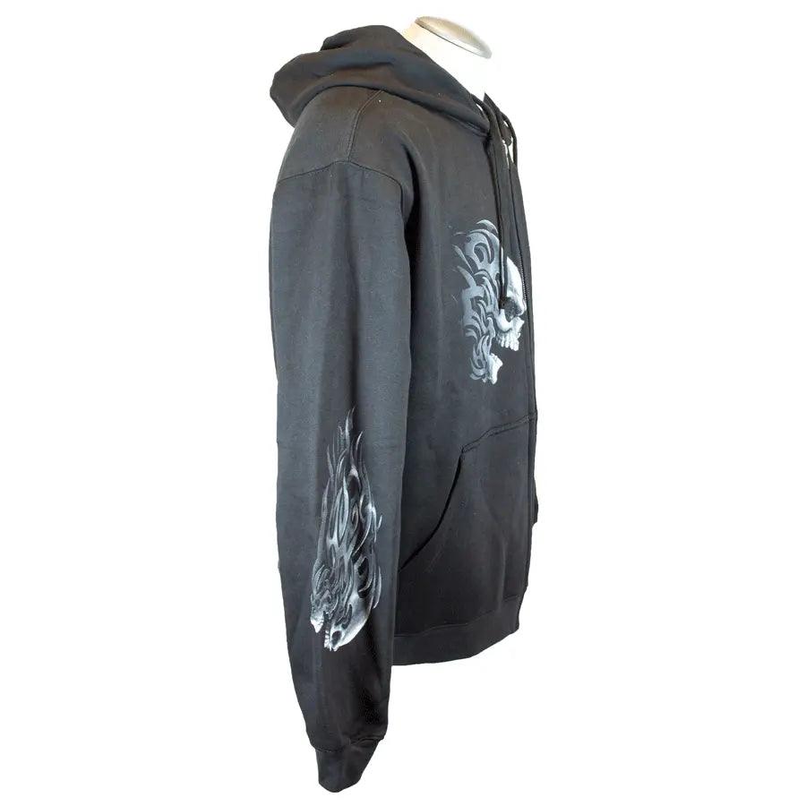 BOL Men's Head Butt Skulls Zipper Hoodie 
