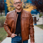 Chaqueta de cuero estilo racer para hombre BOLEX-STOCK Canada 