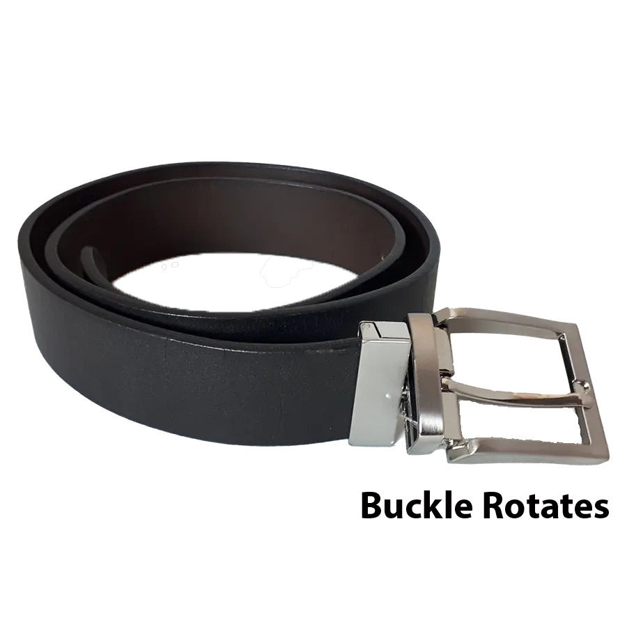 Ceinture réversible en cuir uni pour hommes BOLEX-STOCK Canada 