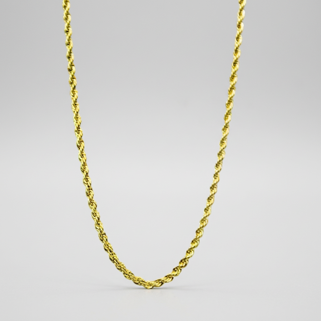 Collier chaîne en acier inoxydable doré torsadé pour hommes BOL 