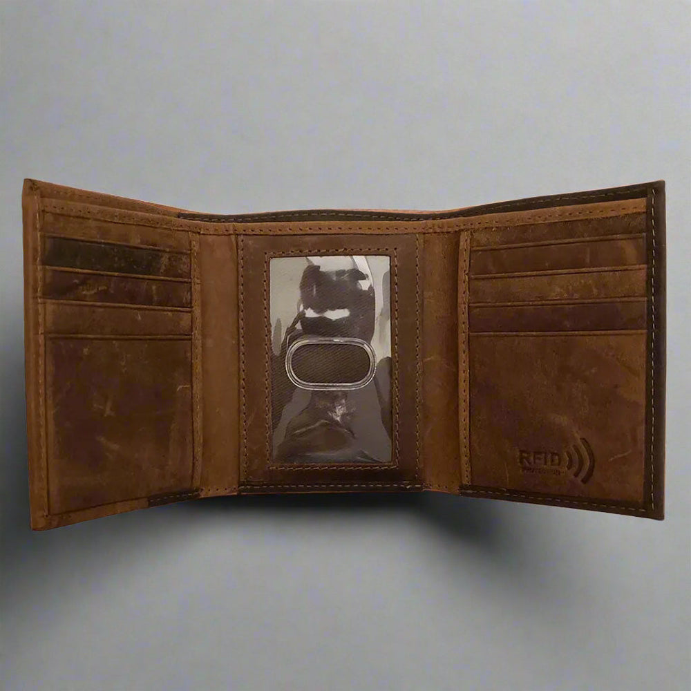 Cartera BOL para hombre de cuero tricolor con triple pliegue y protección RFIDEX-STOCK Canada 