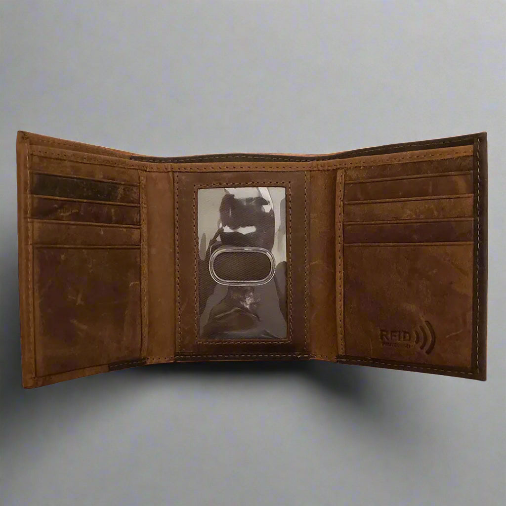 Cartera BOL para hombre de cuero tricolor con triple pliegue y protección RFIDEX-STOCK Canada 