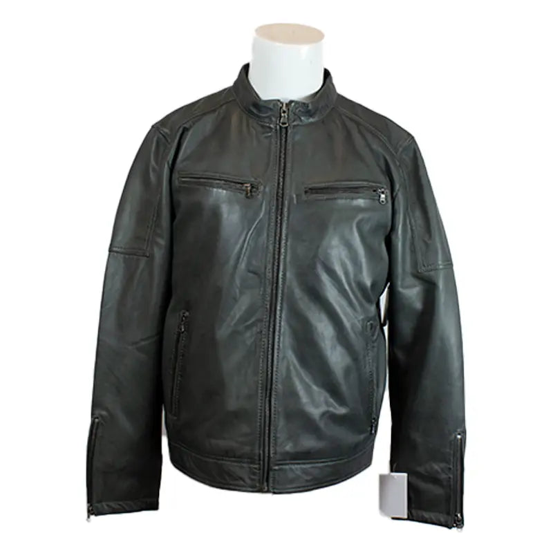 Veste en cuir de mouton ciré pour hommes BOLEX-STOCK Canada 
