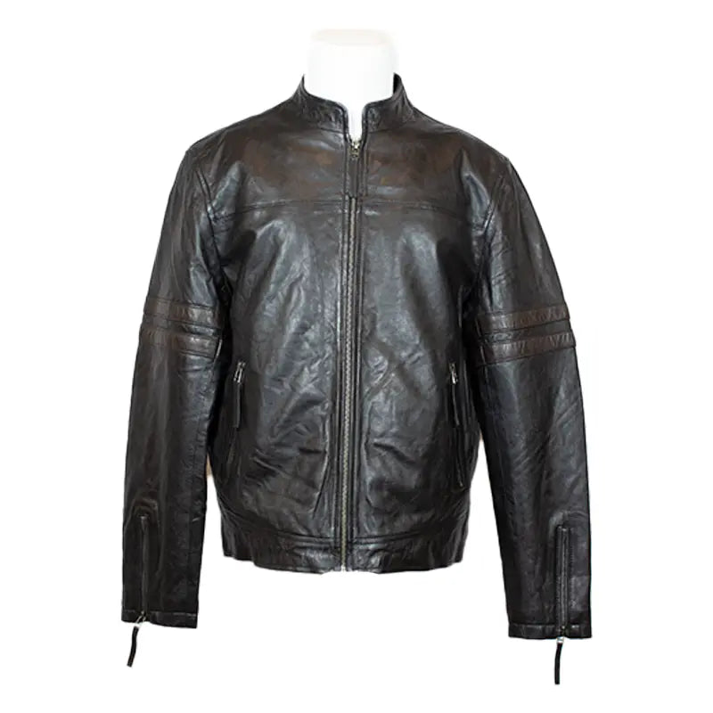 Chaqueta de cuero de cordero para hombre BOL con cremalleraEX-STOCK Canada 
