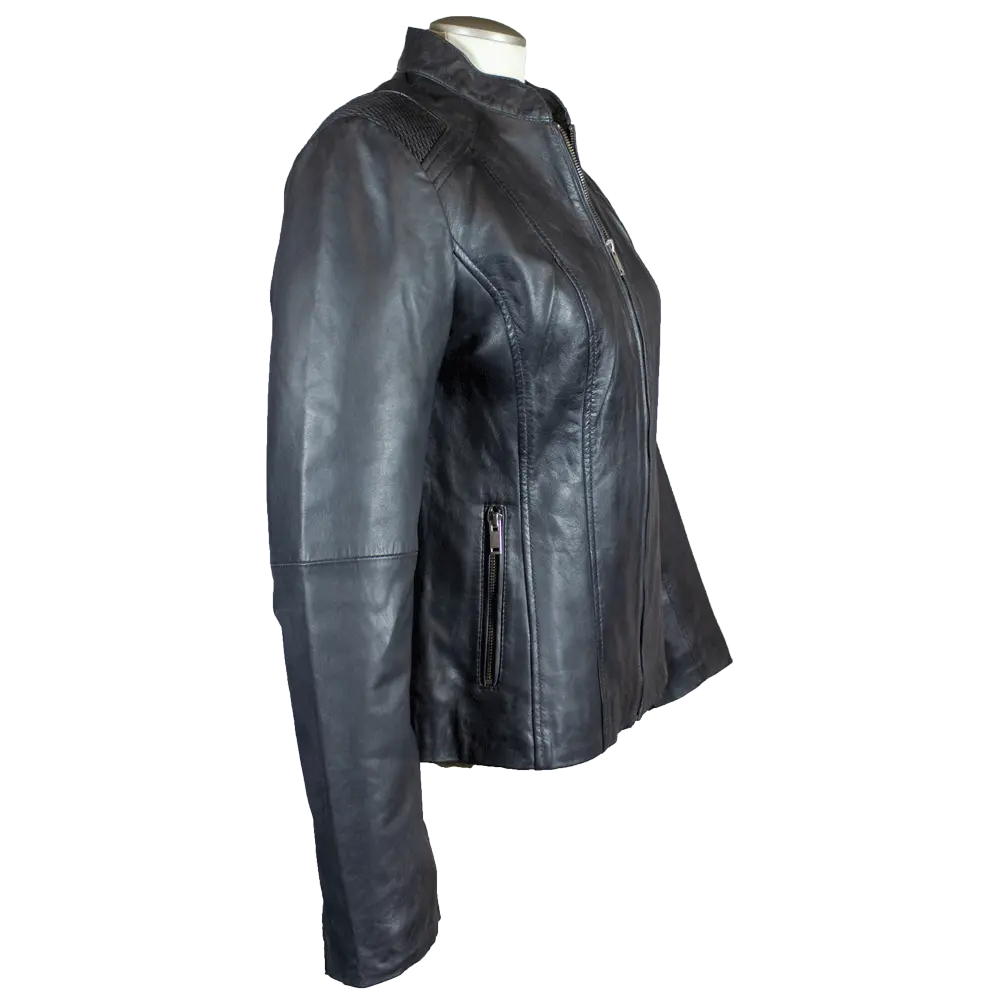 Chaqueta de cuero con acento de tejido de cesta para mujer BOLEX-STOCK Canada 