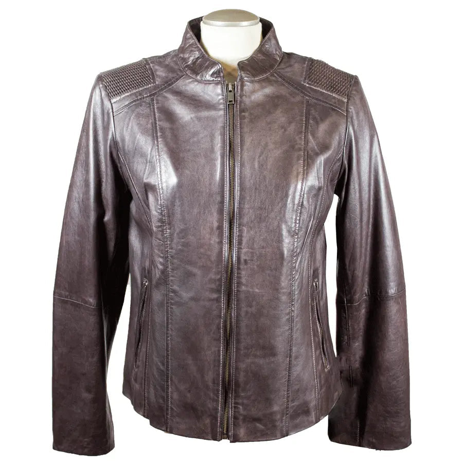 BOL Damen Lederjacke mit Korbmuster-AkzentEX-STOCK Canada 