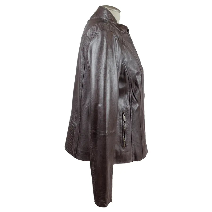 BOL Damen Lederjacke mit Korbmuster-AkzentEX-STOCK Canada 