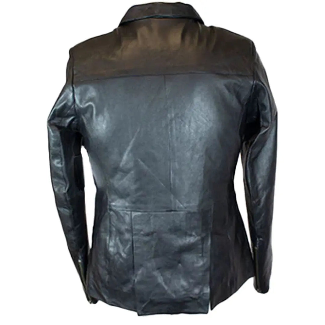 Chaqueta de cuero de piel de oveja para mujer BOL estilo motociclista clásico negra con cremalleraEX-STOCK Canada 
