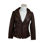 Chaqueta de cuero clásica de mujer con cuello abierto BOLEX-STOCK Canada 