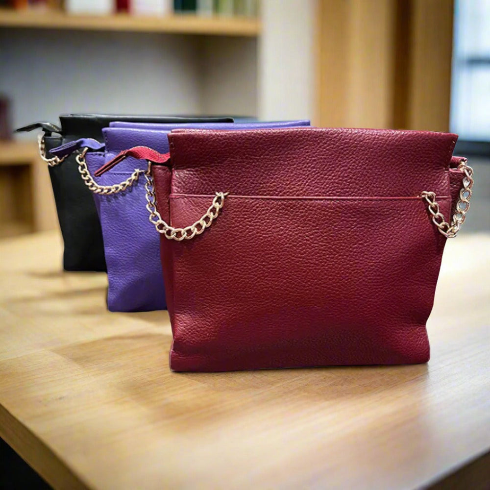 Bolso cruzado de cuero para mujer BOL con cadena y correa de cueroEX-STOCK Canada 