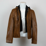 BOL Women's Detachable Hooded Leather Jacket 