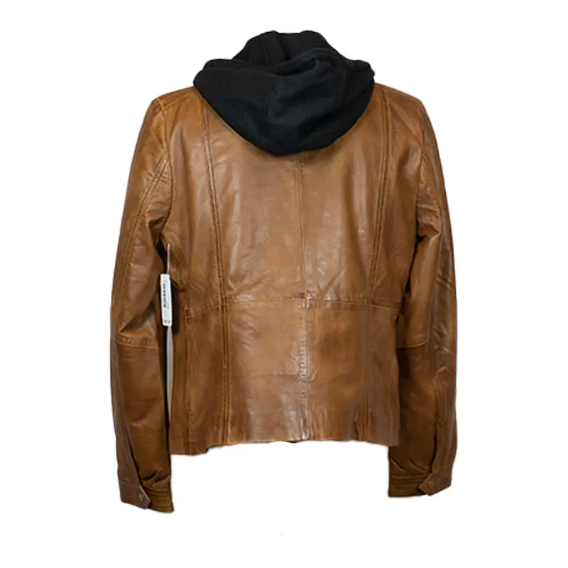 Chaqueta de cuero con capucha desmontable para mujer BOLEX-STOCK Canada 