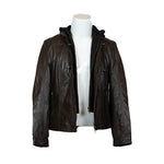 Chaqueta de cuero con capucha desmontable para mujer BOLEX-STOCK Canada 