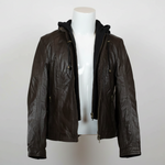 BOL Women's Detachable Hooded Leather Jacket 