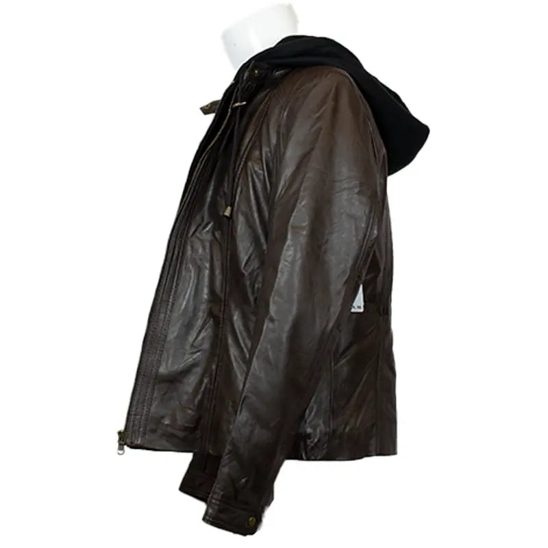 Chaqueta de cuero con capucha desmontable para mujer BOLEX-STOCK Canada 