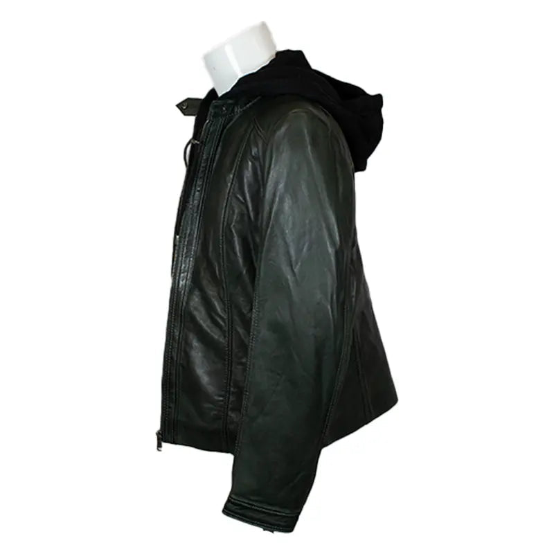 Chaqueta de cuero con capucha desmontable para mujer BOLEX-STOCK Canada 