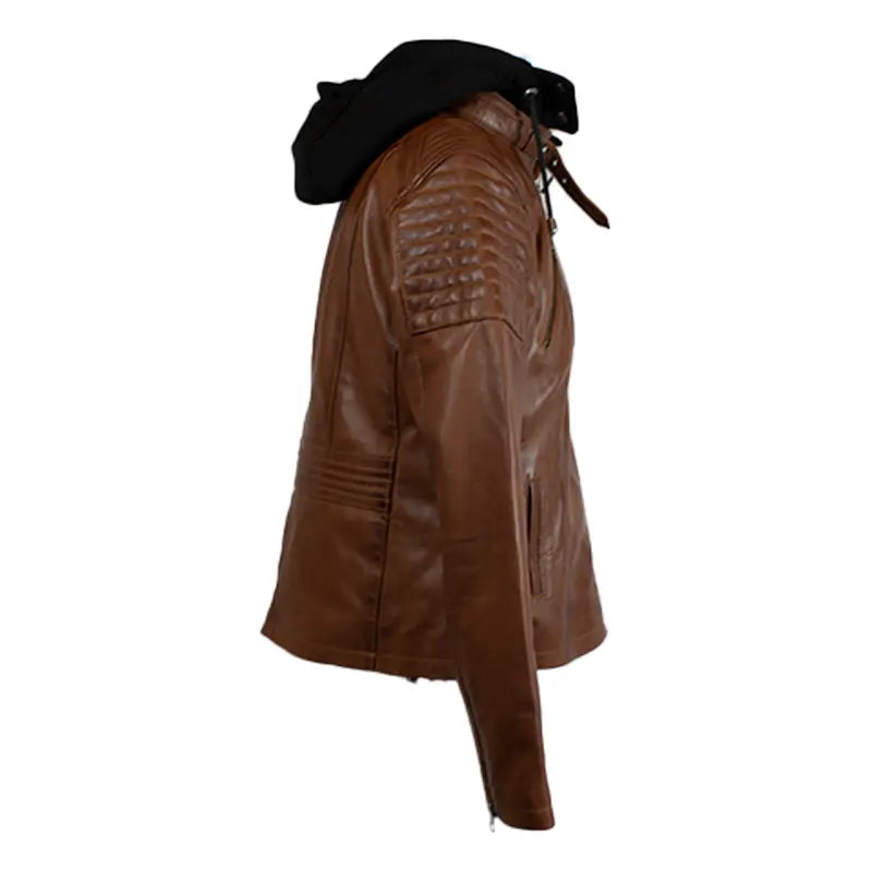 Veste en cuir à capuche pour femme BOLEX-STOCK Canada 