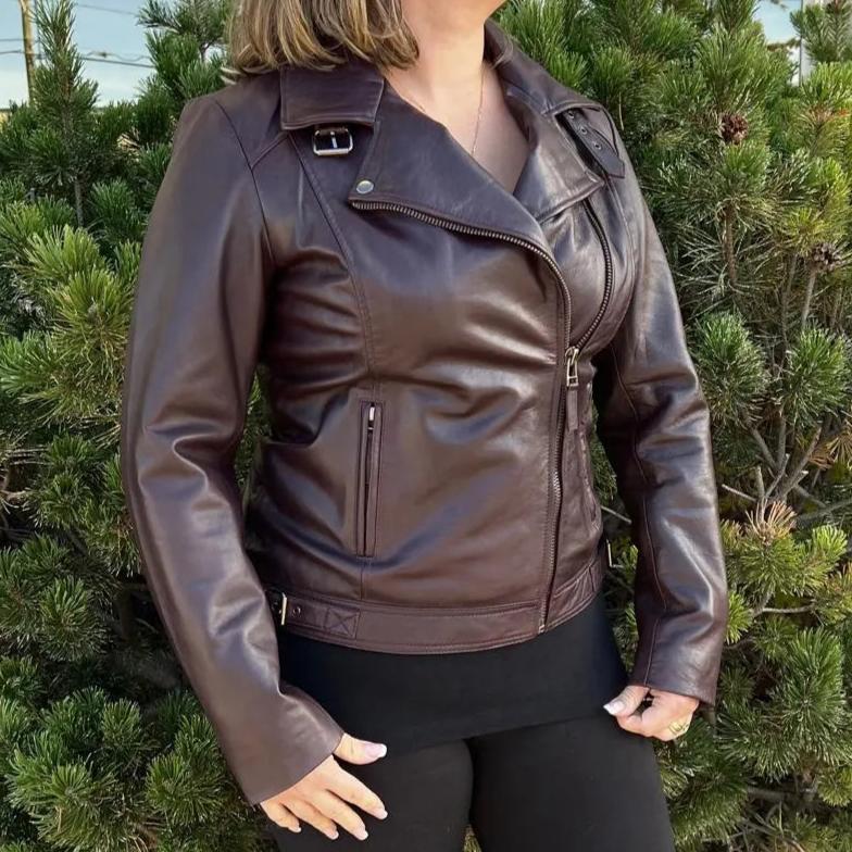 Chaqueta de cuero estilo biker para mujer BOLEX-STOCK Canada 