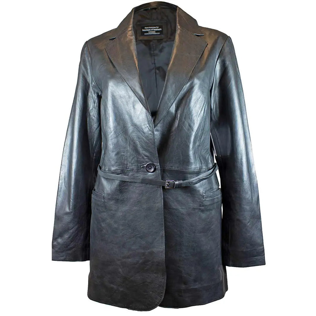 Abrigo de cuero para mujer BOL con cinturón ajustable | Chaqueta de cueroEX-STOCK Canada 