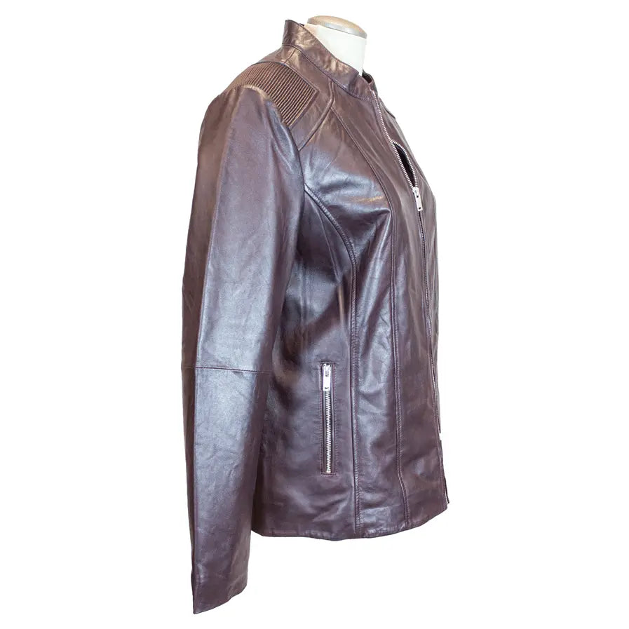 Chaqueta de cuero con hombros acanalados para mujer Paulina de BOLEX-STOCK Canada 