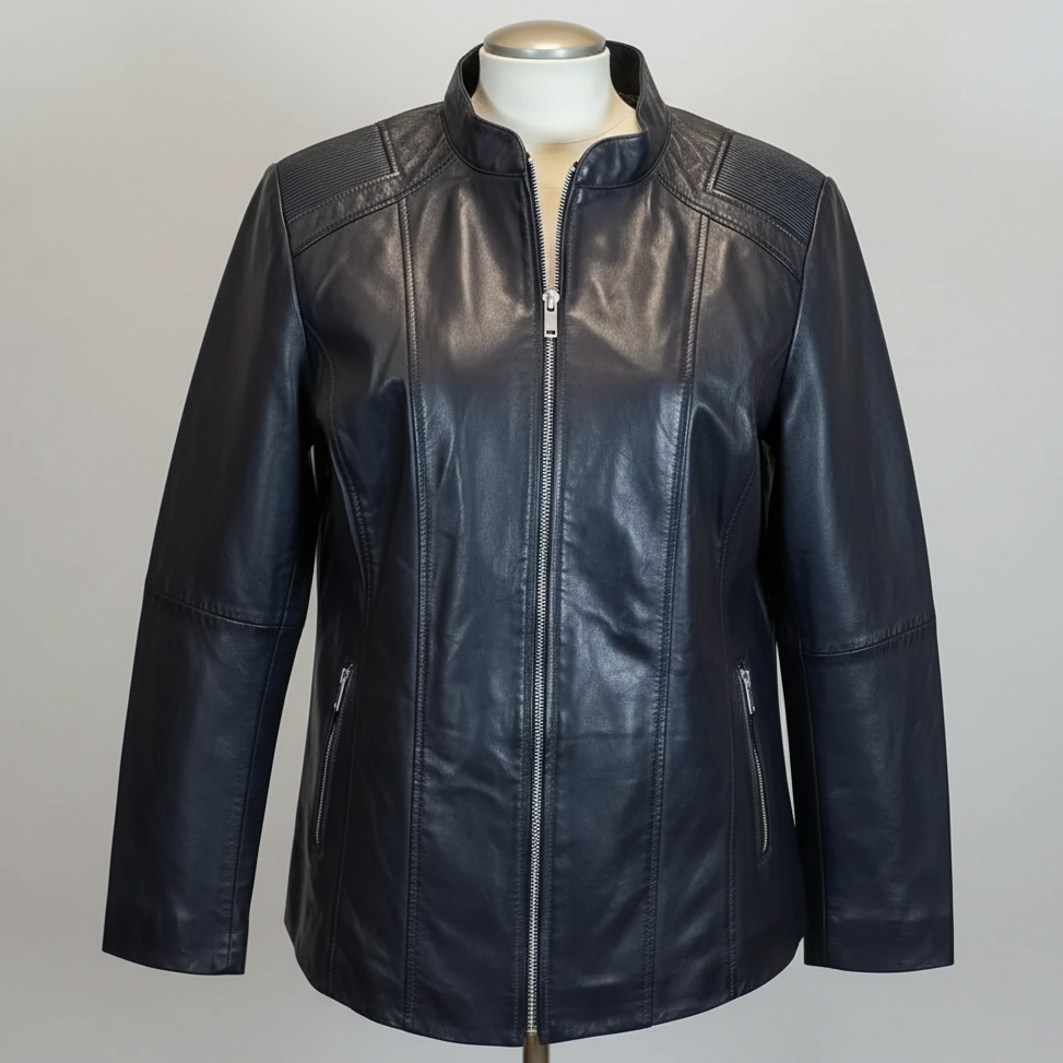 BOL Women's Paulina Ribbed Shoulder Leather Jacket 