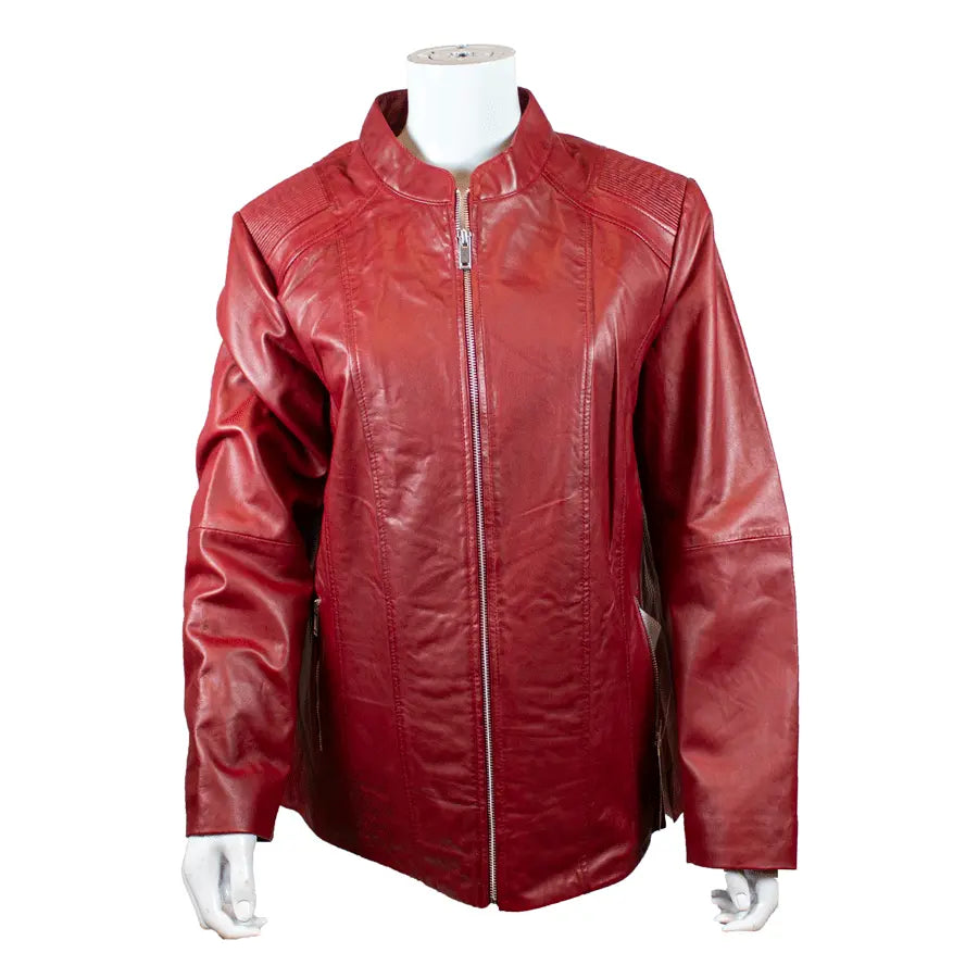 Chaqueta de cuero con hombros acanalados para mujer Paulina de BOLEX-STOCK Canada 