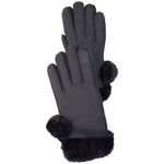 Guantes de piel de oveja Merino con pompón para mujer de BOL, cosidos a manoEX-STOCK Canada 