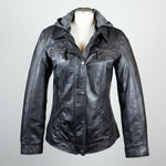 BOL Women's Removable Hood Leather Jacket 