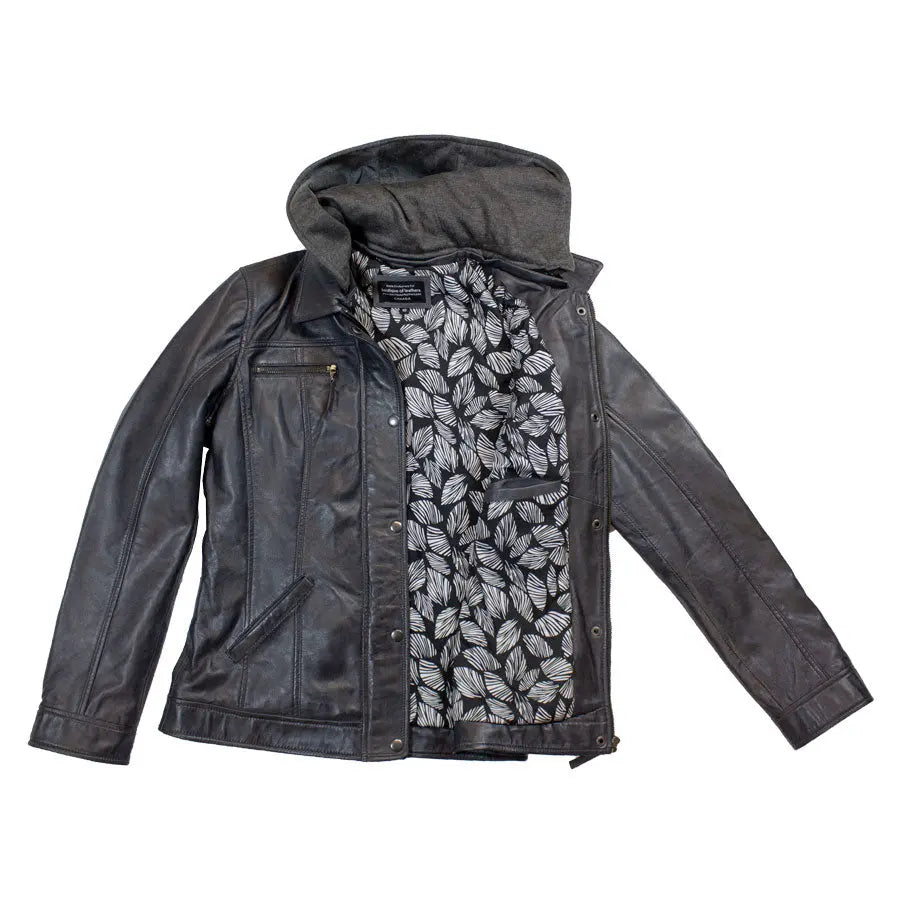 Chaqueta de cuero para mujer BOL con capucha extraíbleEX-STOCK Canada 