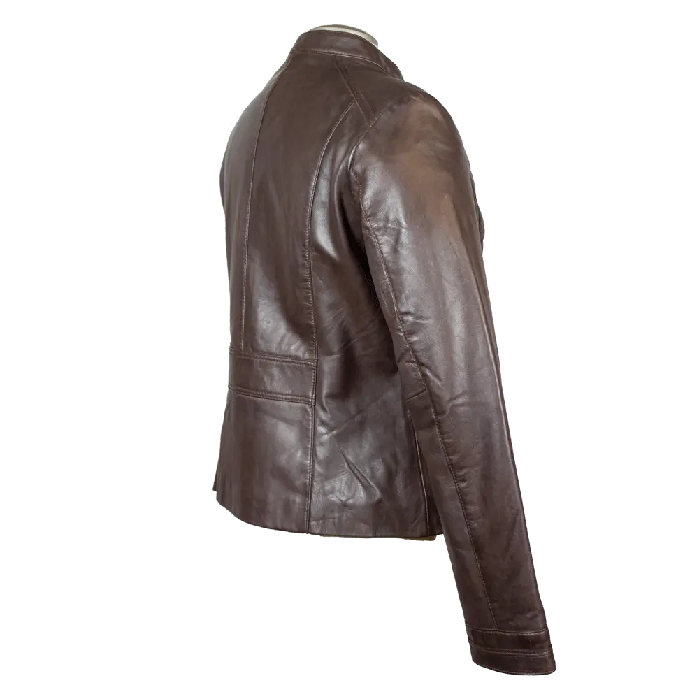 Chaqueta de cuero para mujer BOL con cuello redondoEX-STOCK Canada 