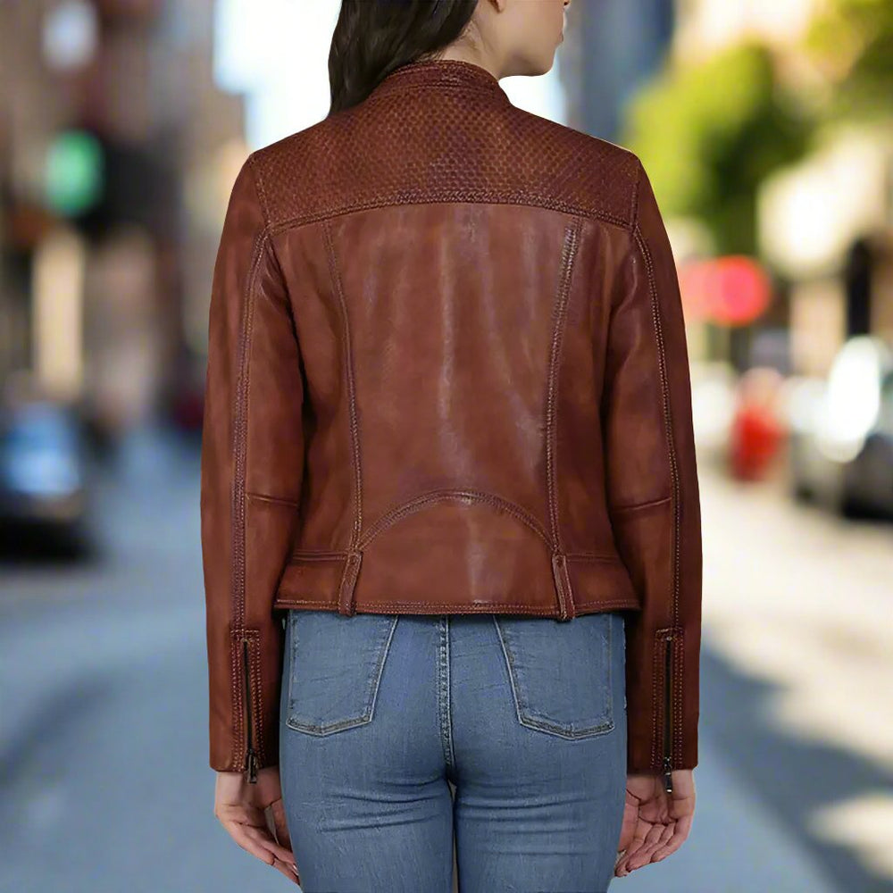 Veste en cuir d'agneau Sage 1 pour femmes BOLEX-STOCK Canada 