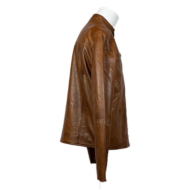 Chaqueta de cuero de cordero para hombre BOL con cuello a presiónEX-STOCK Canada 