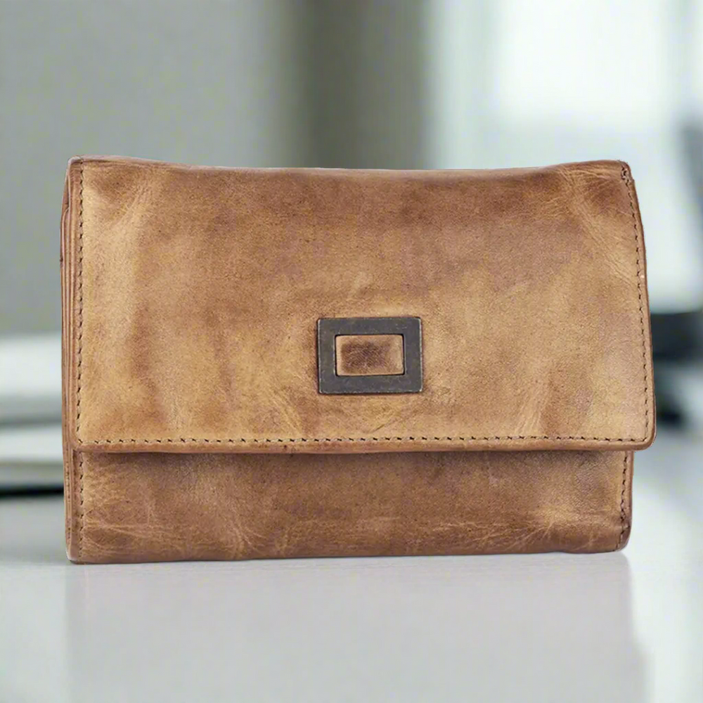 Cartera de cuero cuadrada con etiqueta para mujer BOLEX-STOCK Canada 