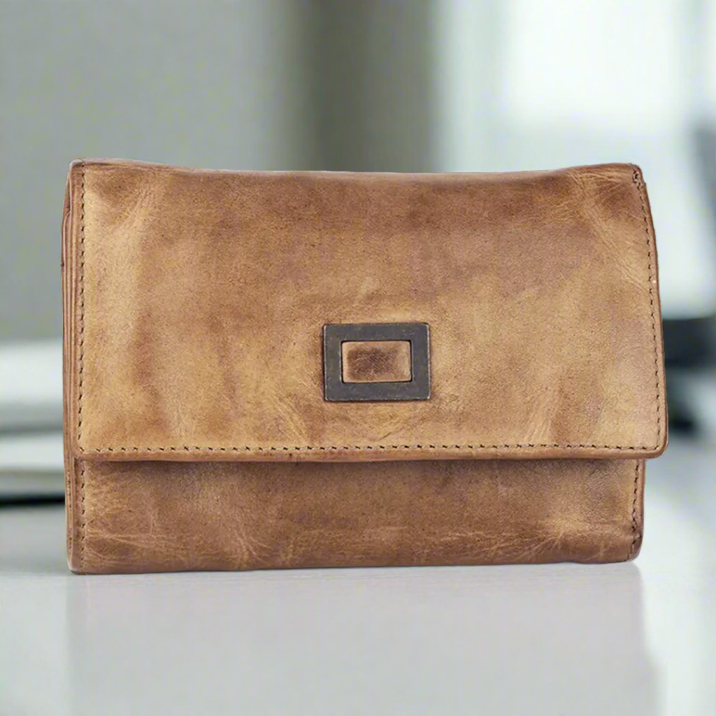 Cartera de cuero cuadrada con etiqueta para mujer BOLEX-STOCK Canada 