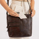 Greenwood Leather Shoulder Bag with 2 Zip Pockets 