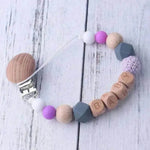 Baby's Wood Silicone Beads Pacifier Clip - EX-STOCK Canada