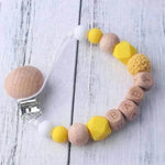 Baby's Wood Silicone Beads Pacifier Clip - EX-STOCK Canada