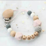 Baby's Wood Silicone Beads Pacifier Clip - EX-STOCK Canada