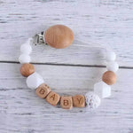 Baby's Wood Silicone Beads Pacifier Clip - EX-STOCK Canada