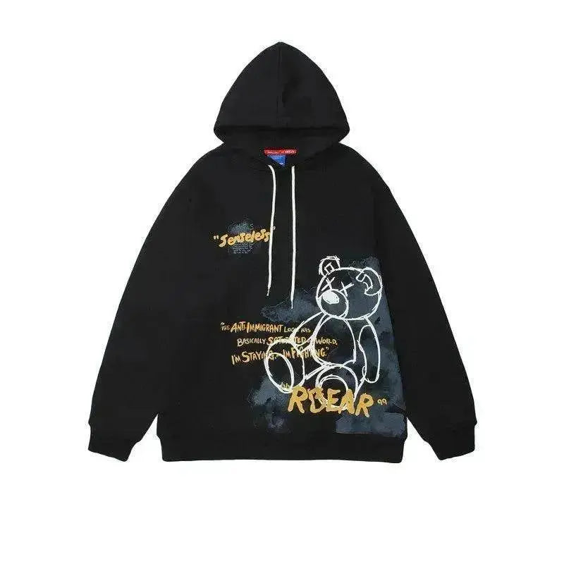 Bear Graphic Print Hoodie - EX-STOCK Canada