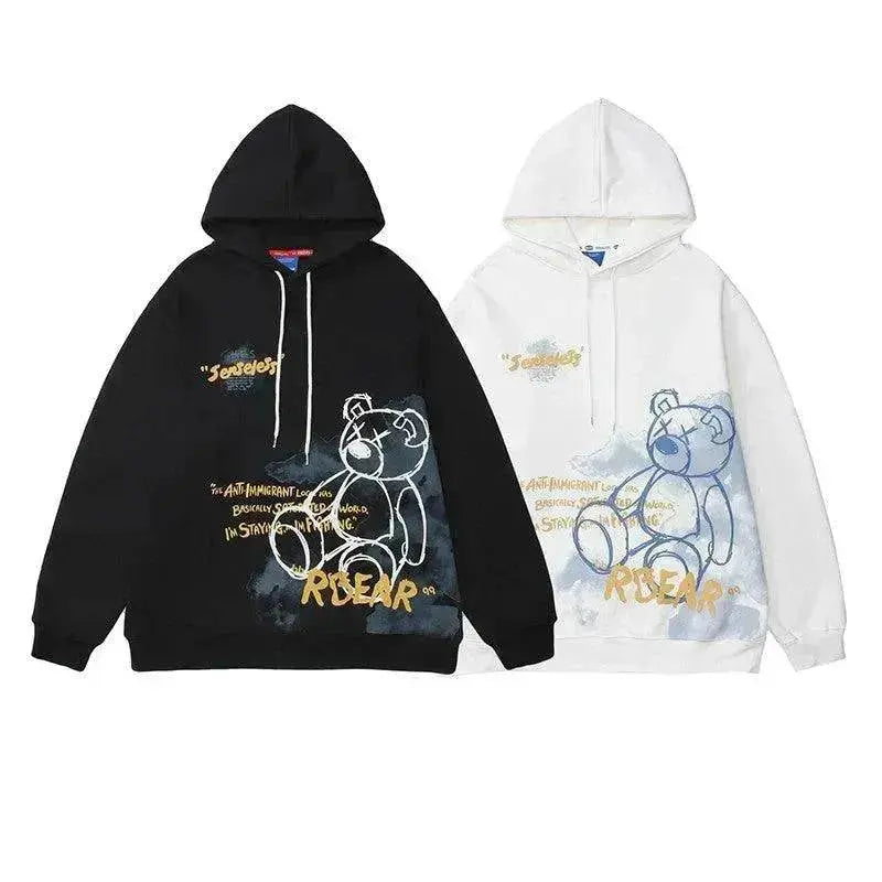 Bear Graphic Print Hoodie - EX-STOCK Canada