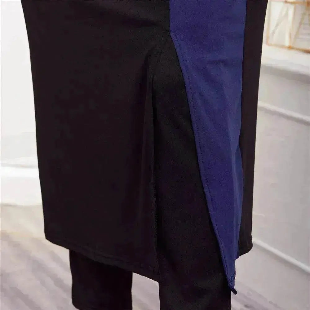 Black Women's Arab 2 Pieces Sets Long Sleeve Top Dress and Pants Abaya Outfits - EX-STOCK Canada