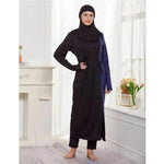 Black Women's Arab 2 Pieces Sets Long Sleeve Top Dress and Pants Abaya Outfits - EX-STOCK Canada