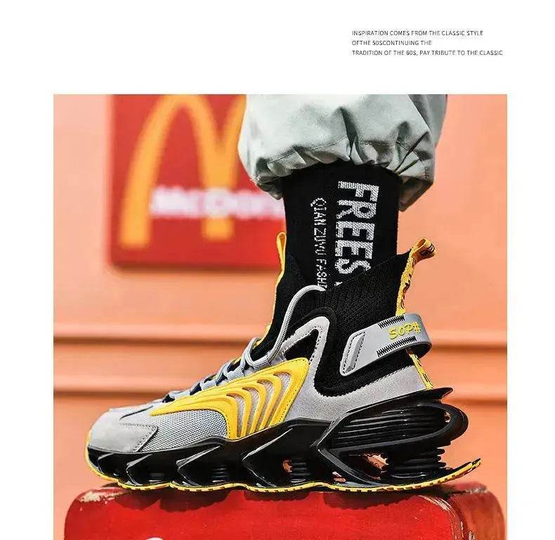 Breathable Fly Woven Mesh High-top Thick-soled Old Shoes Casual Sports Socks Running Shoes - EX-STOCK Canada