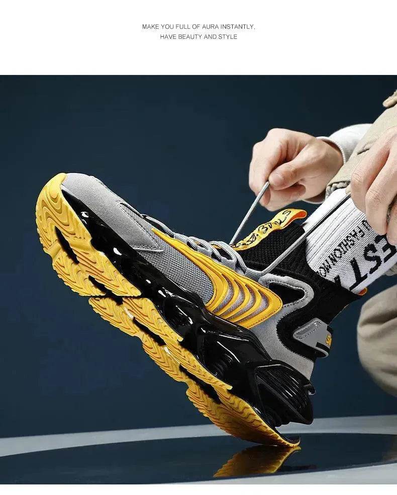 Breathable Fly Woven Mesh High-top Thick-soled Old Shoes Casual Sports Socks Running Shoes - EX-STOCK Canada